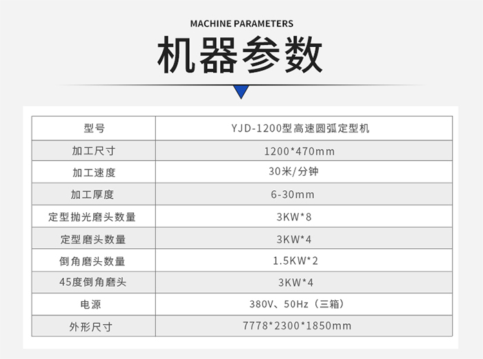 高速圓弧定型機參數 高速圓弧定型機參數